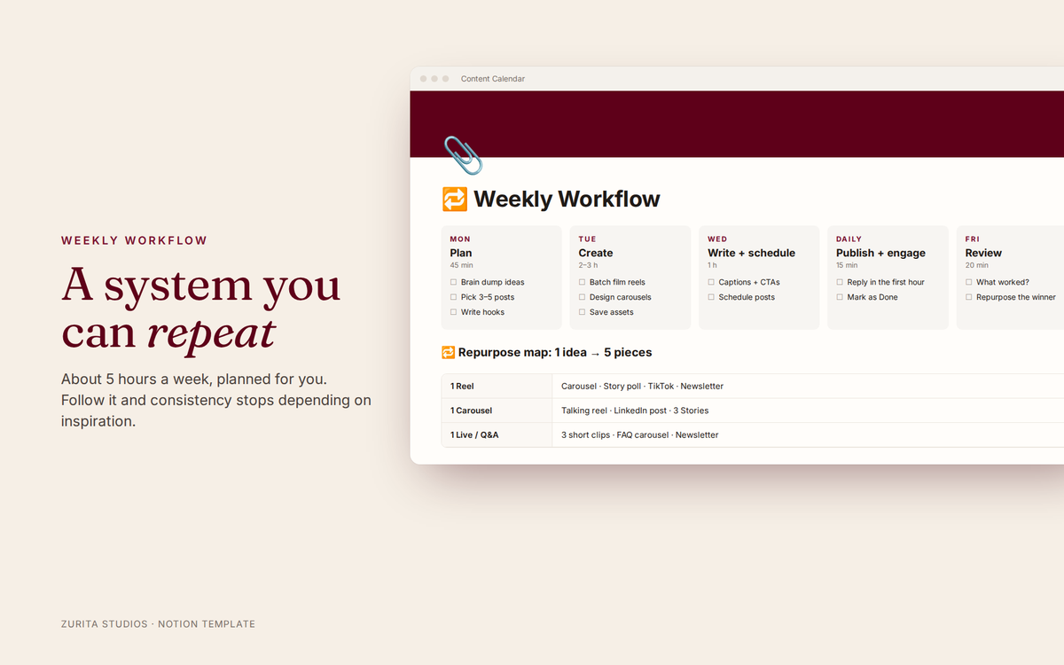 Content Calendar Template (Notion)