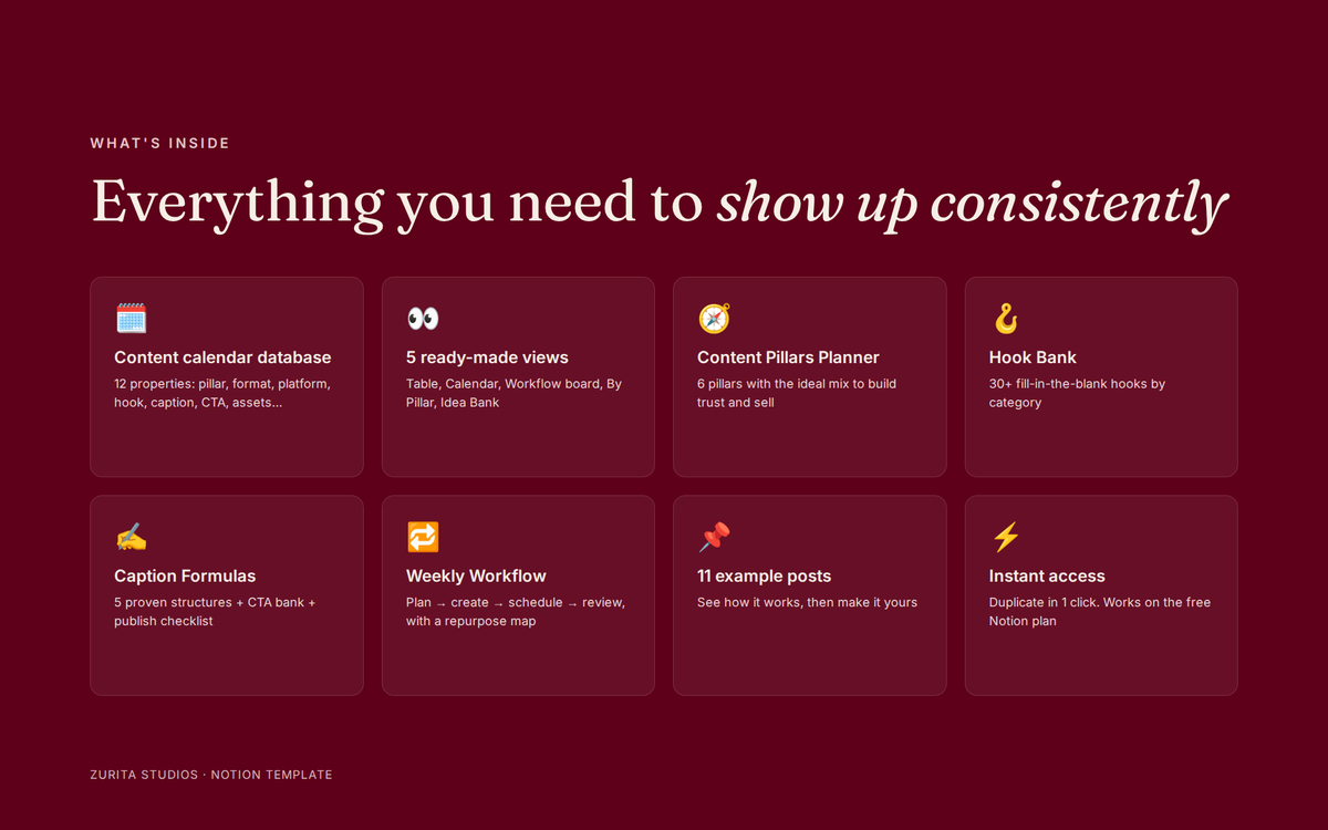 Content Calendar Template (Notion)
